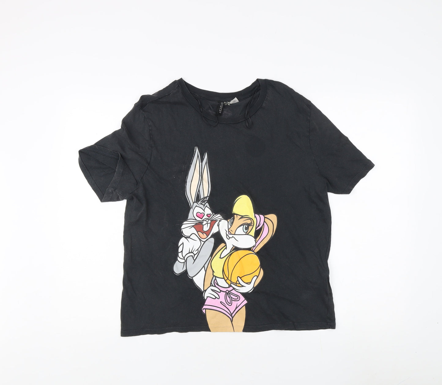 Unisex Adults UK Size M H&M Black Basic T-Shirt