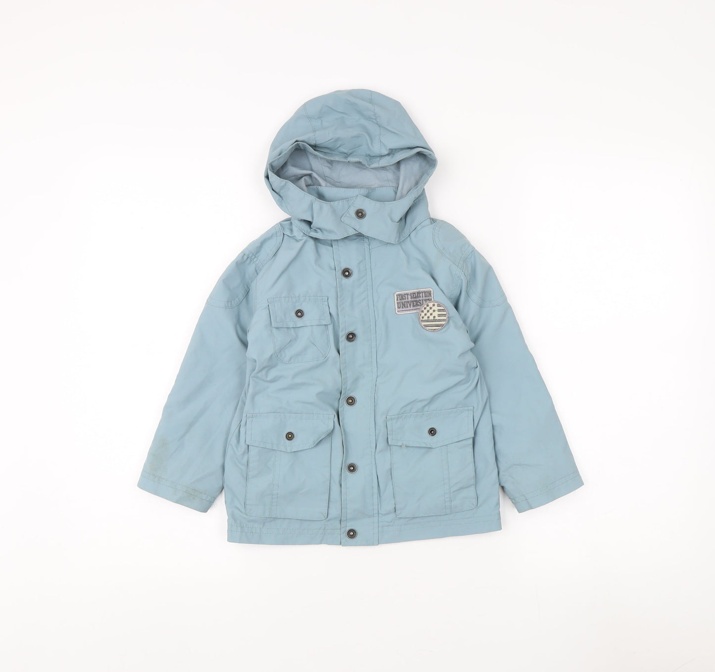 Stylish Girls Blue Parka Coat with Hood Size 4 Years