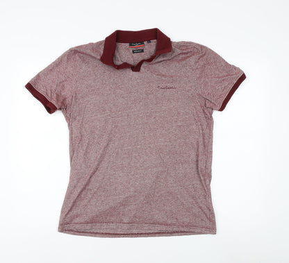 Pierre Cardin Men's Red Polo Shirt, Size L, Regular Fit