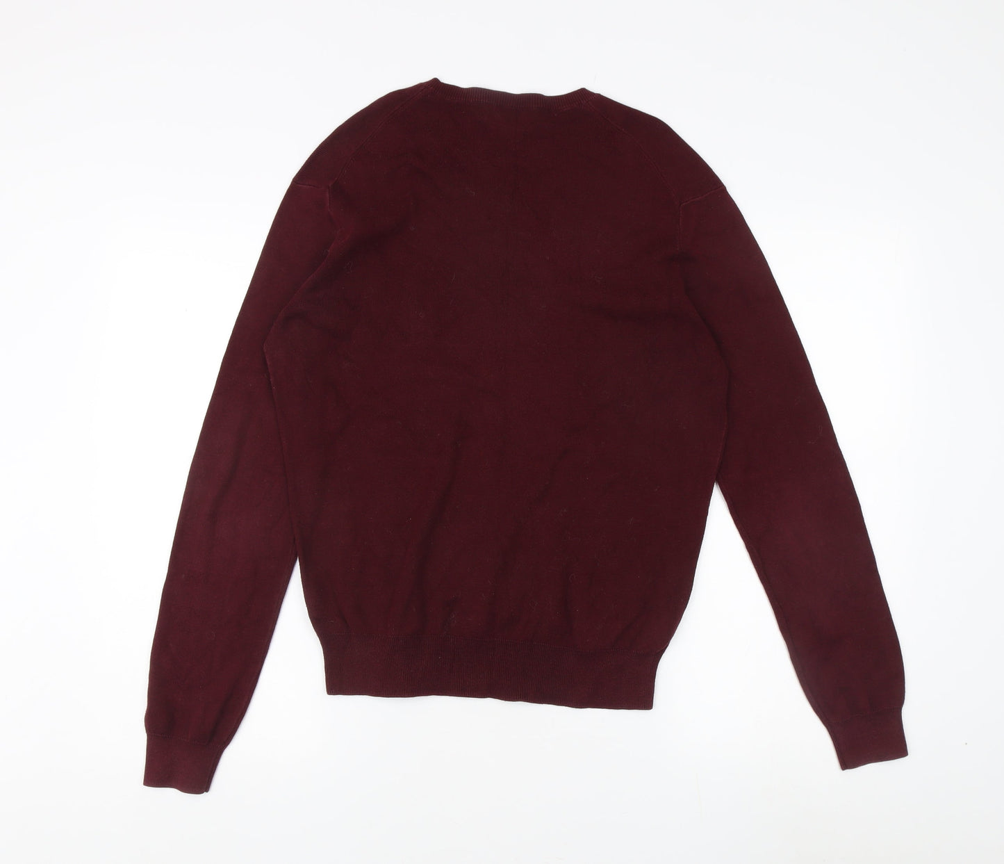 Ralph Lauren Men's Red V-Neck Cotton Jumper - Size S