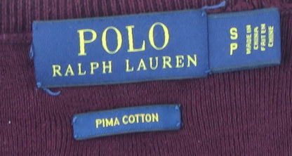 Ralph Lauren Men's Red V-Neck Cotton Jumper - Size S