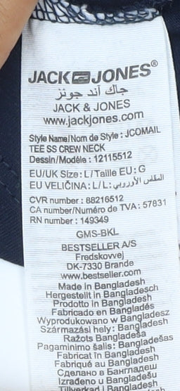 Mens UK Size L JACK & JONES Blue  T-Shirt