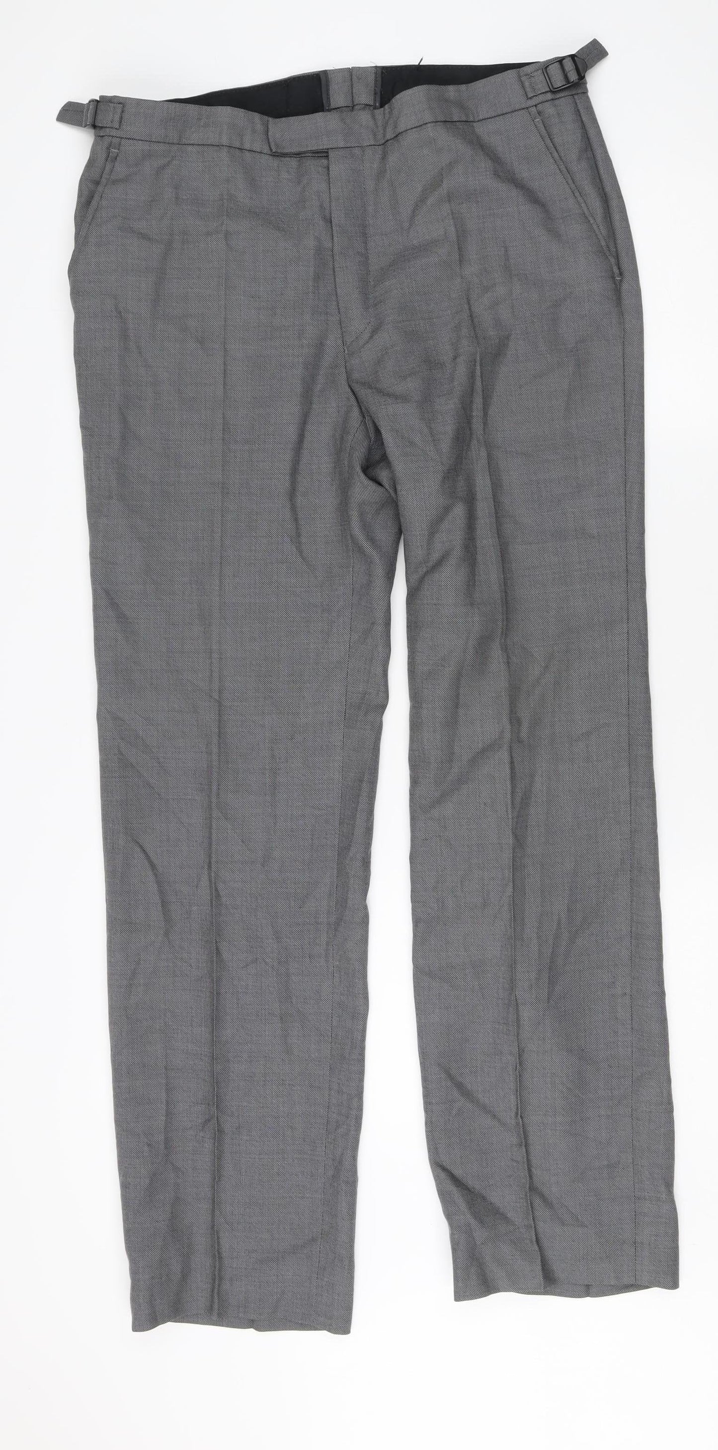 Russell Kollar Men's Grey 36 Regular Trousers