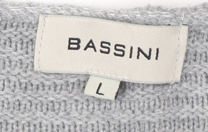 Womens UK Size L BASSINI Grey Cardigan Jumper