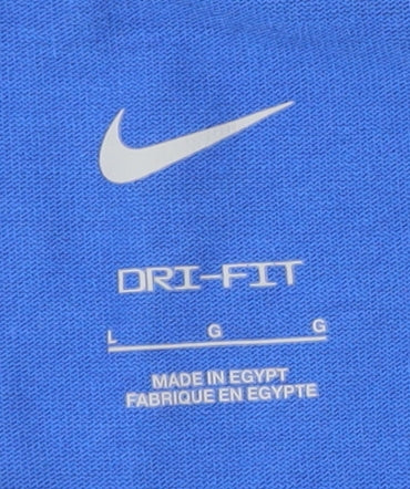 Nike Men's Blue Dri-FIT Polo Shirt L, Quick Dry, Casual