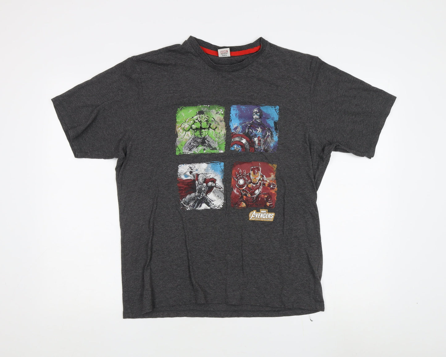 Marvel Men’s Grey Avengers Graphic T-Shirt, Medium