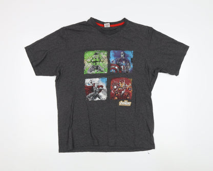 Marvel Men’s Grey Avengers Graphic T-Shirt, Medium