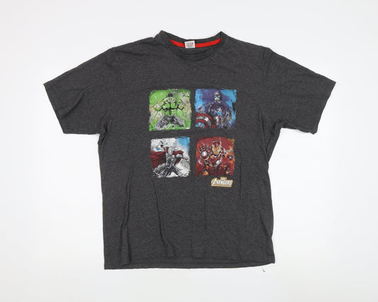 Marvel Men’s Grey Avengers Graphic T-Shirt, Medium