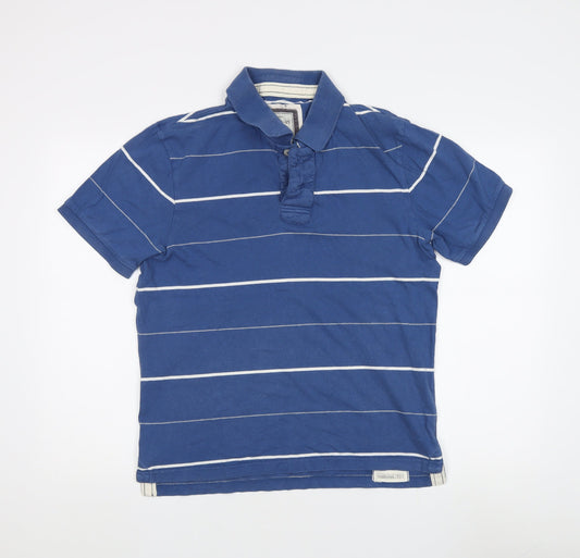 Broken-in Golfer Men's Blue Striped Polo M