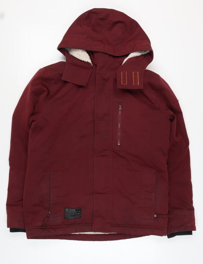 Mens UK Size L Hollister Red Parka Coat