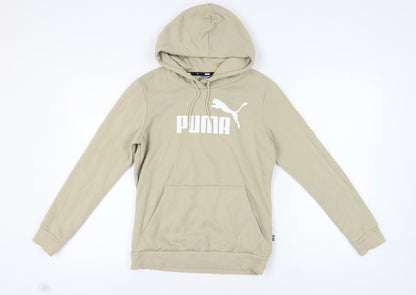 Puma Unisex Beige S Hoodie, Logo Accent