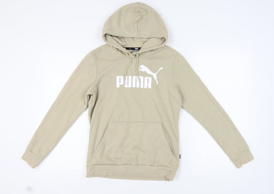 Puma Unisex Beige S Hoodie, Logo Accent