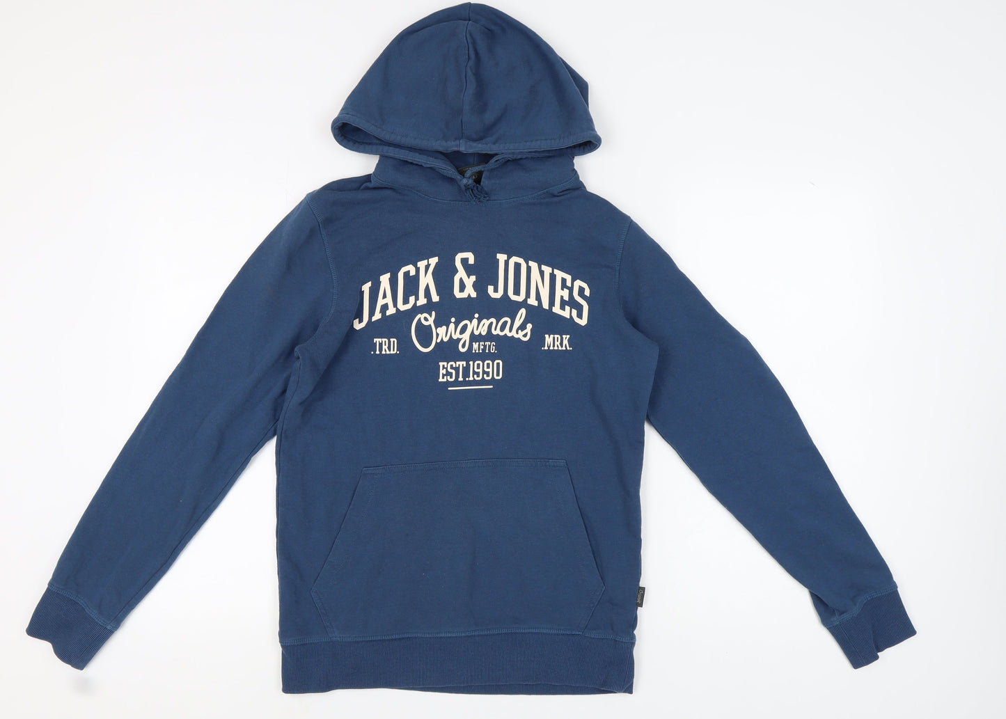 Mens UK Size M JACK & JONES Blue Pullover Hoodie