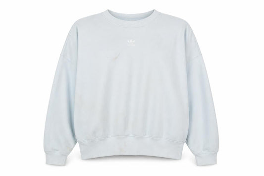 Front view of Adidas Women's Blue Sweatshirt, size 16, Relaxed Fit