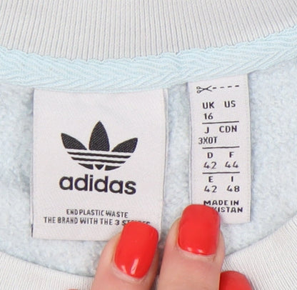 Adidas Women's Blue Sweatshirt Size 16 Relaxed Fit
