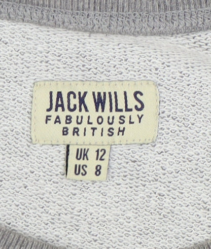 Womens UK Size 12 Jack Wills Grey Pullover Sweatshirt