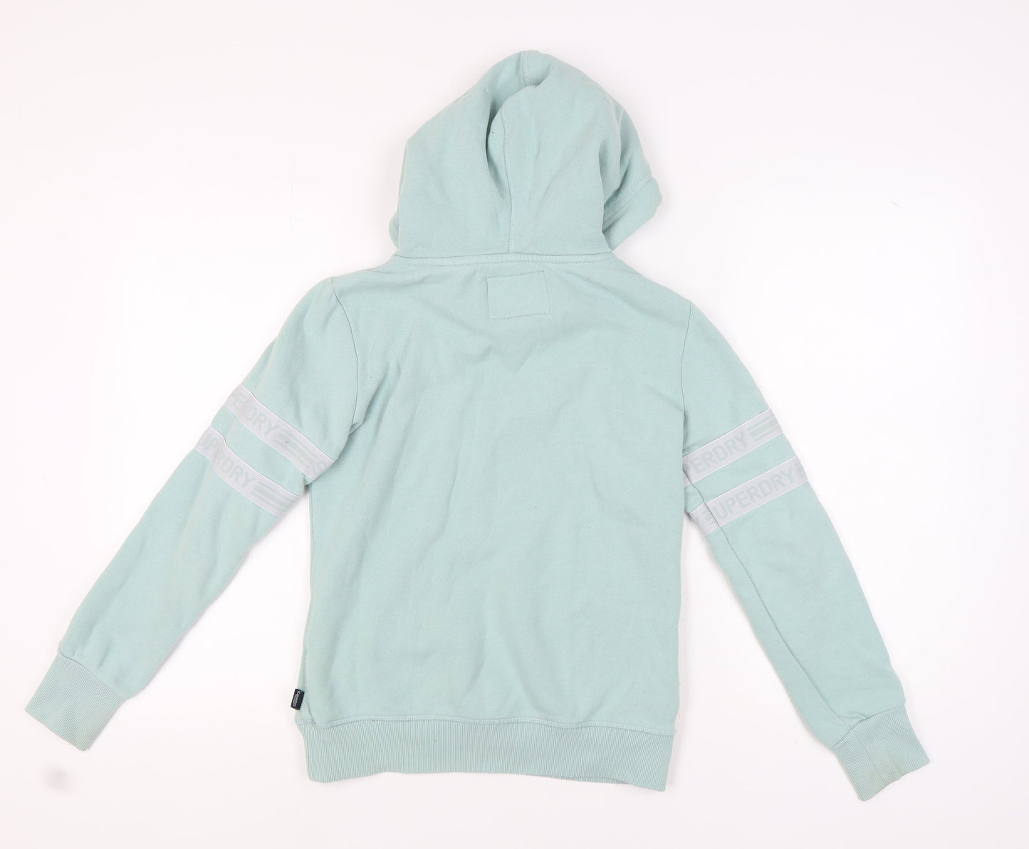 Superdry Women’s Green Hoodie Size 8 Pullover Fleece