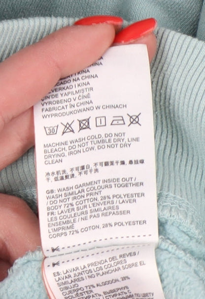 Superdry Women’s Green Hoodie Size 8 Pullover Fleece