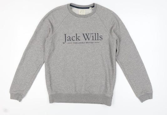 Mens UK Size S Jack Wills Grey Pullover Sweatshirt