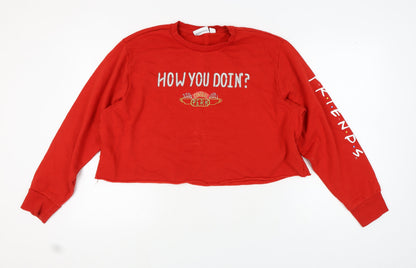 Womens UK Size XL Friends Red Pullover Sweatshirt