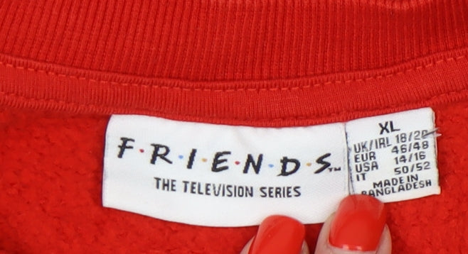 Womens UK Size XL Friends Red Pullover Sweatshirt