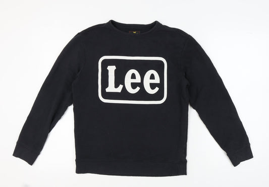 Lee Women's Black Logo Pullover Sweatshirt M