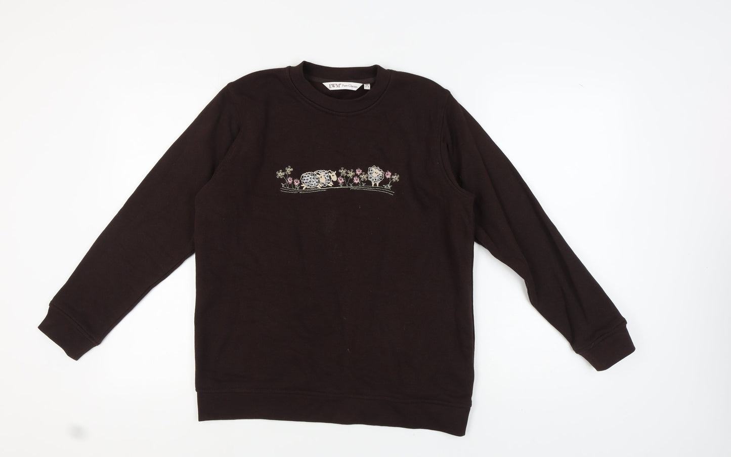 EWM Women's Black Embroidered Sweatshirt, Size M