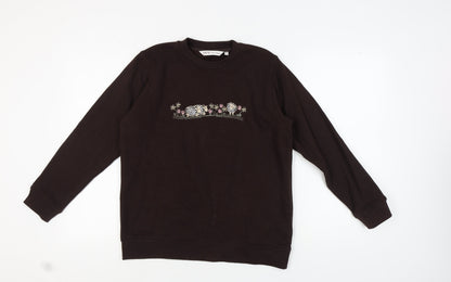 EWM Women's Black Embroidered Sweatshirt, Size M