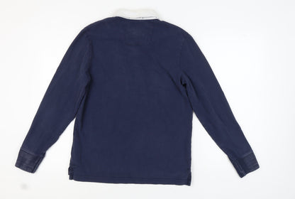 Mens UK Size S Crew Clothing Company Blue Henley Sweatshirt