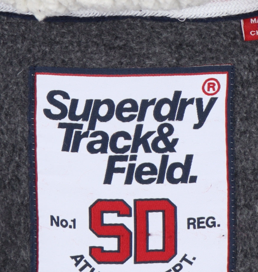 Superdry Women's Grey Full Zip Hoodie Size 10