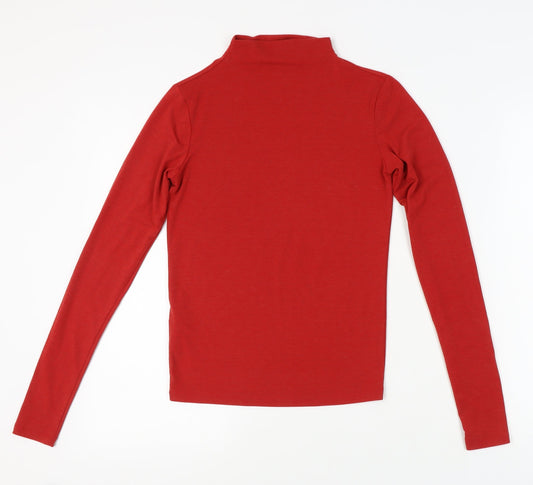 Womens UK Size 10 MNG Red Basic T-Shirt