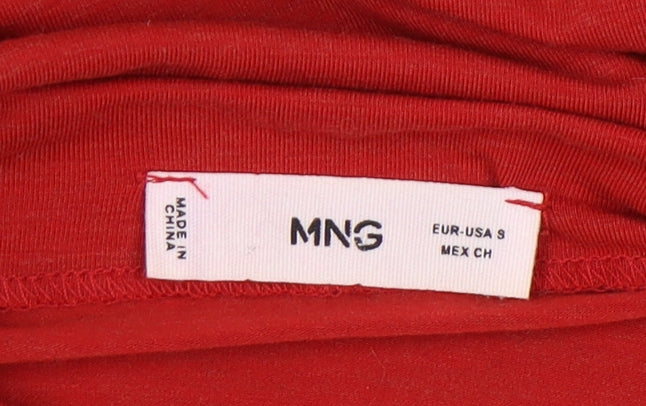Womens UK Size 10 MNG Red Basic T-Shirt
