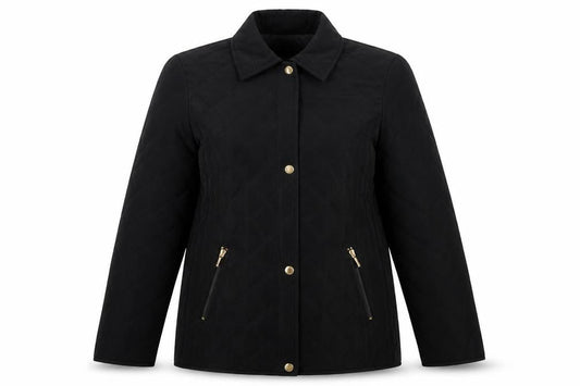 Womens UK Size M Liz Claiborne Black Quilted Coat