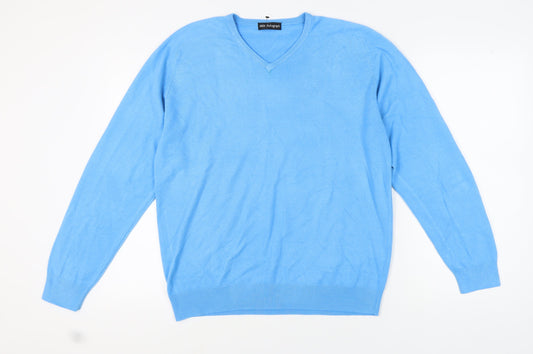 Marks & Spencer Men's Blue V-Neck Pullover Jumper L