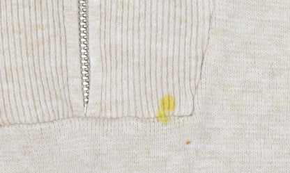 Womens UK Size 8 Stradivarius Beige 1/2 Zip Jumper