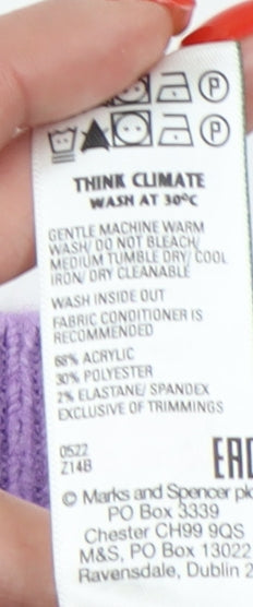 Womens UK Size XS Marks and Spencer Purple Pullover Jumper