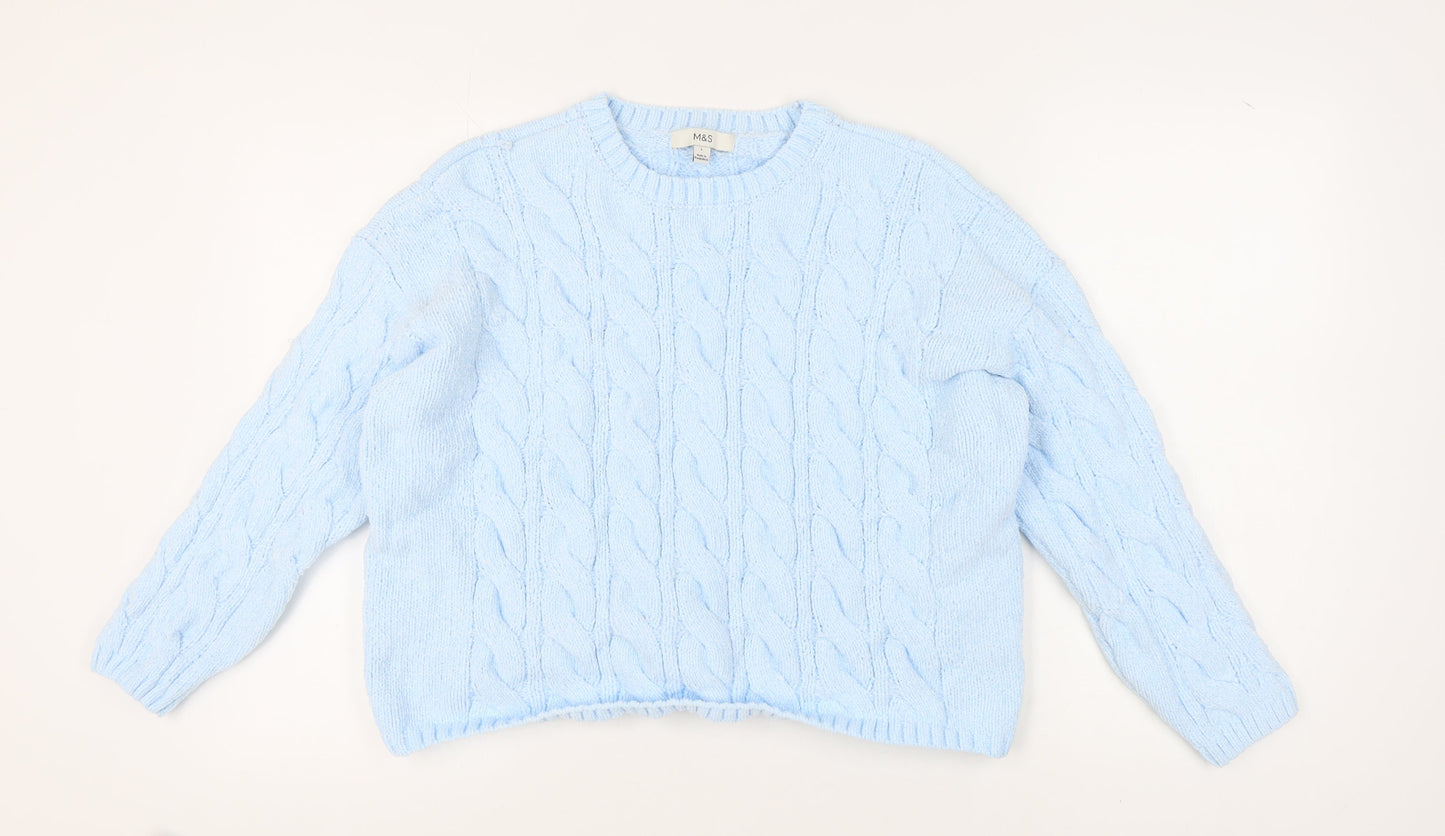 Womens UK Size L Marks and Spencer Blue Pullover Jumper