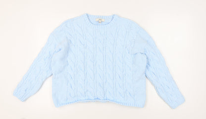 Womens UK Size L Marks and Spencer Blue Pullover Jumper