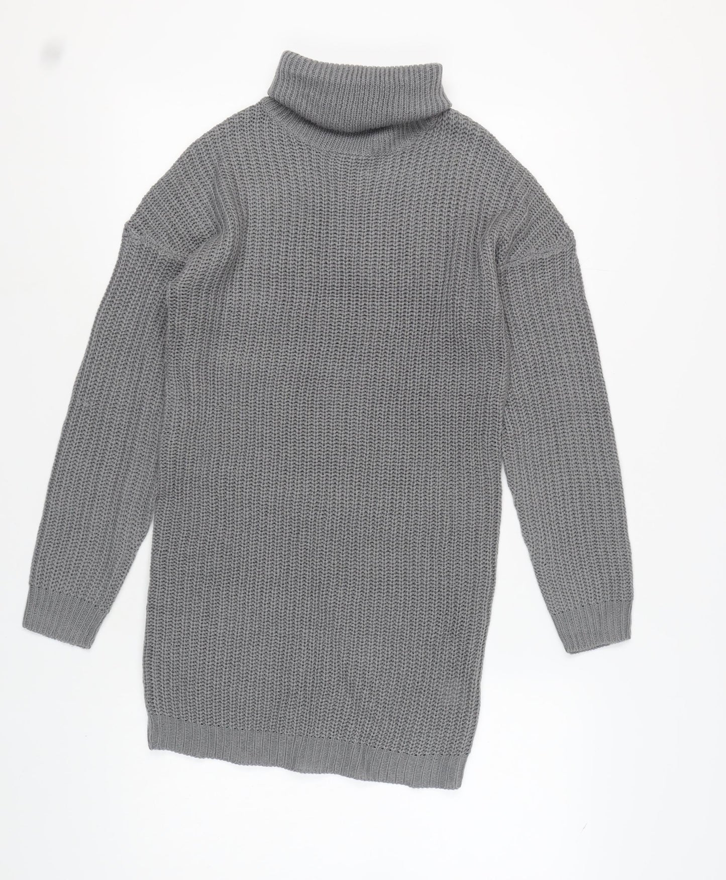 AX Paris Women's Grey Knit Roll Neck Dress S/M