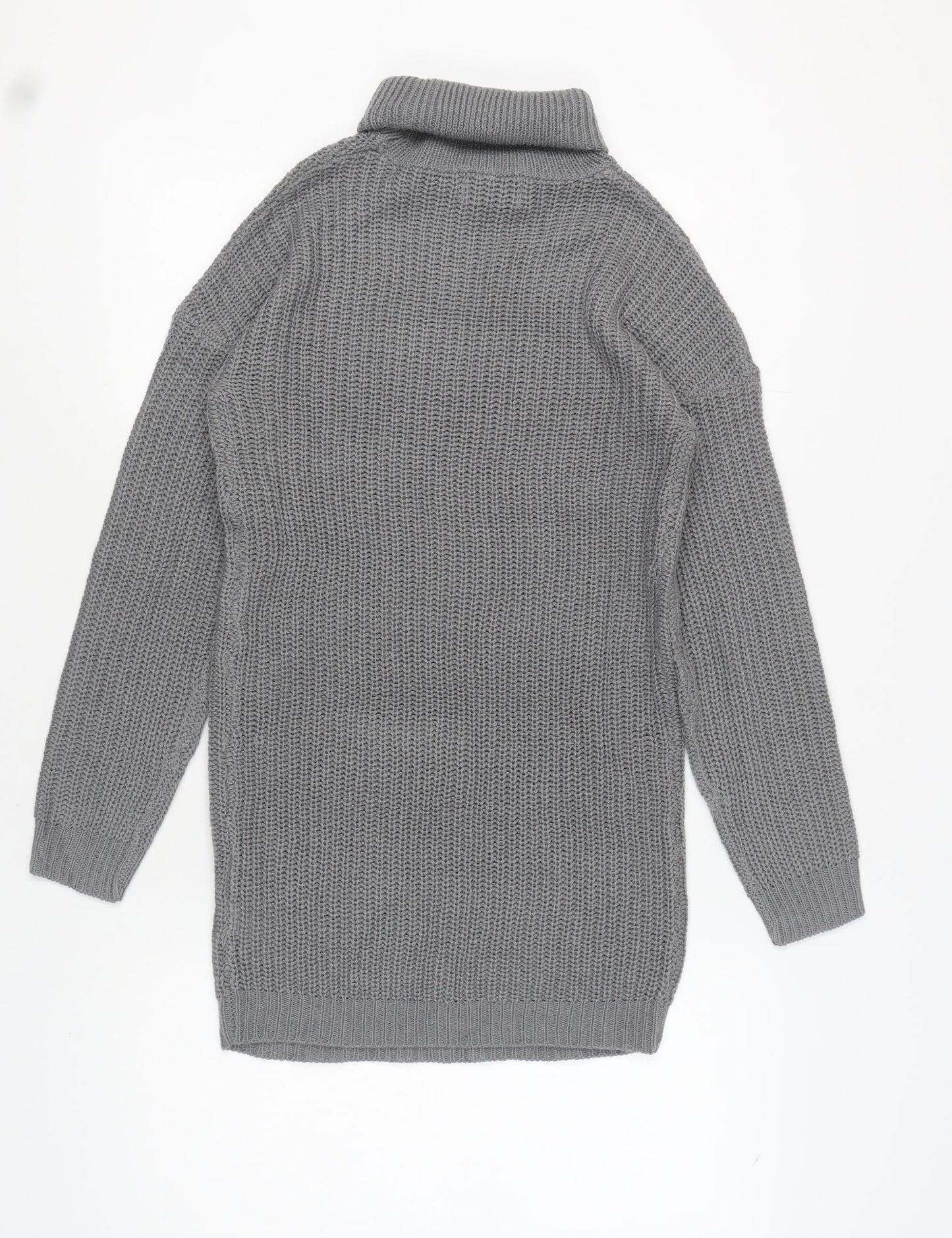 AX Paris Women's Grey Knit Roll Neck Dress S/M