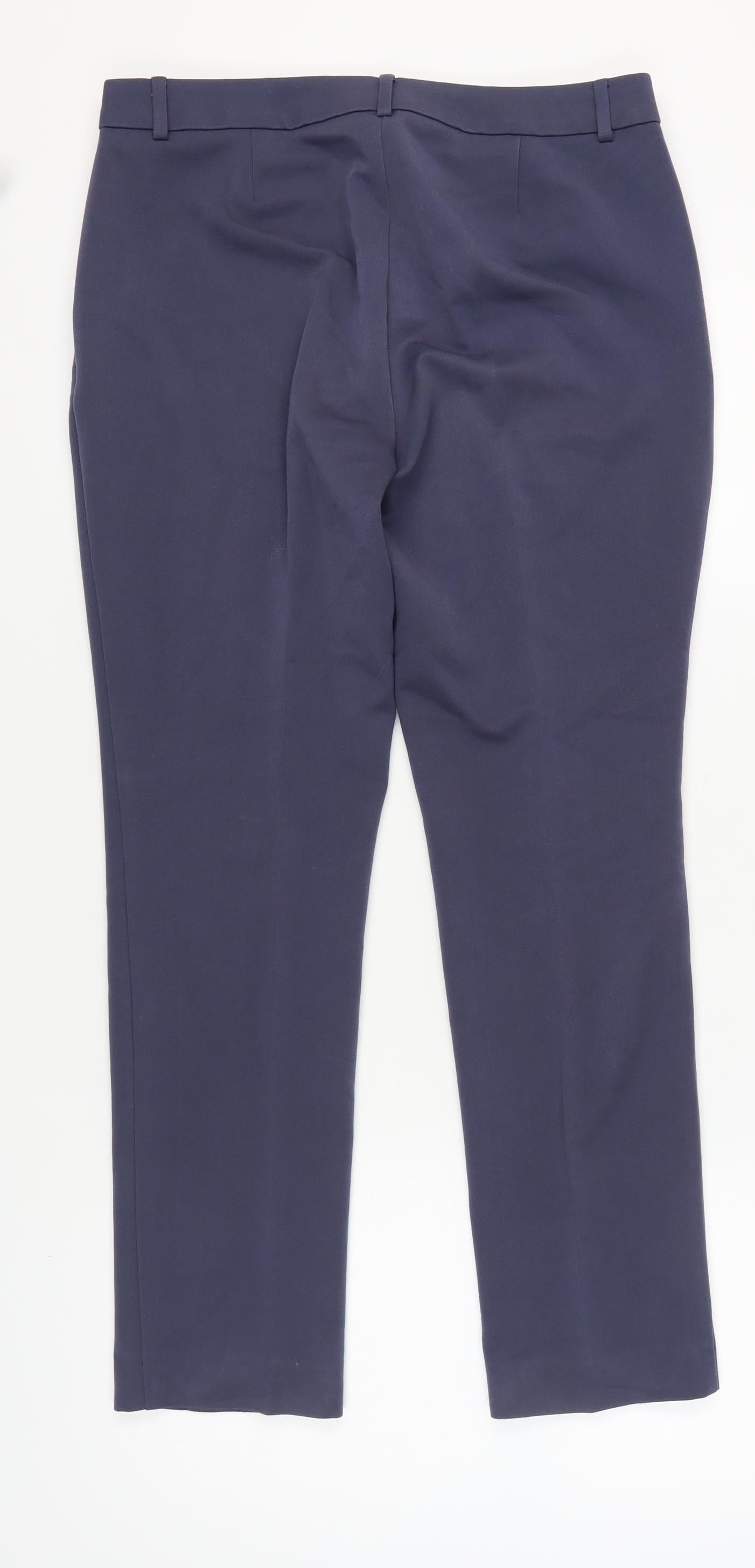 Womens UK Size 14 Marks and Spencer Regular Fit Workwear Business Blue Trousers