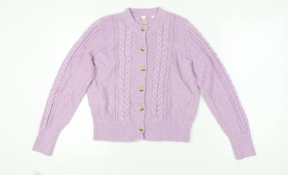 Womens UK Size S AND/OR Purple Cardigan Jumper