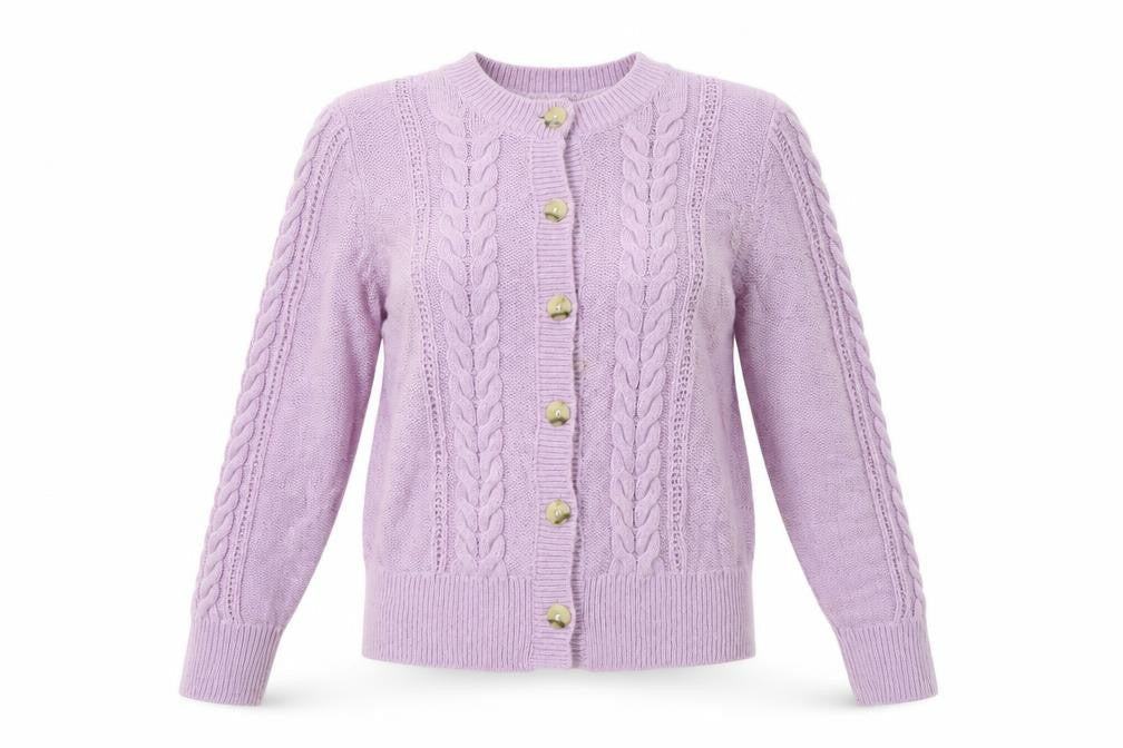 Womens UK Size S AND/OR Purple Cardigan Jumper