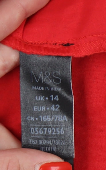 Marks and Spencer Women's Red Midi Pencil Skirt