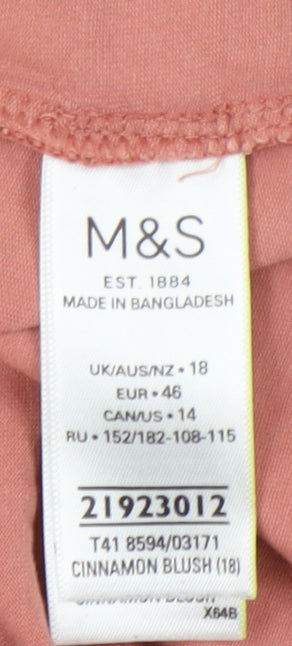 Womens UK Size 18 Marks and Spencer Pink Basic T-Shirt