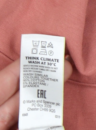 Womens UK Size 18 Marks and Spencer Pink Basic T-Shirt