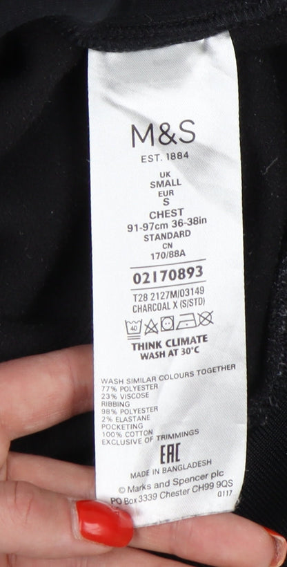 Mens UK Size S Marks and Spencer Black Basic Jacket