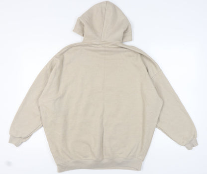 Boohoo Women Beige Hooded Pullover M
