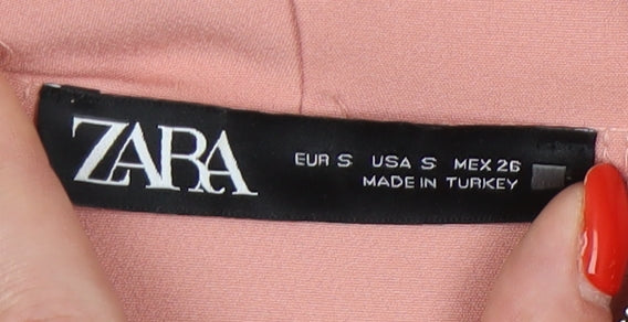 Zara Women's Pink Hoodie, Size S, Colourblock Style