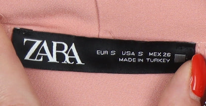 Zara Women's Pink Hoodie, Size S, Colourblock Style